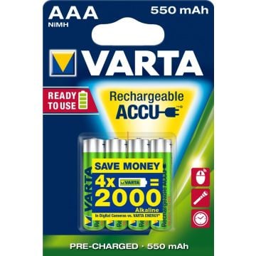 Varta accu RECHARGE Power AAA HR03 550mAh 4St.