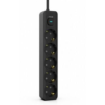 INCA stekker omlijsting IPW-44SY 5 Steck.,LED Anz. zwart 1,5m