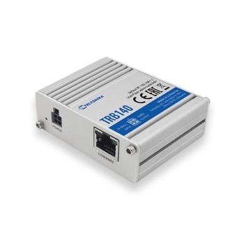 Ultra-small lightweight and energy-efficient industrial gateway with LTE Cat 4 Gigabit Ethernet interface digital I/Os micro-USB port.