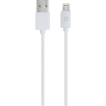 RealPower Lade/gegevenskabel lightning 1m wit MFI-certified