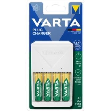 Varta Ladegerät Plug Charger inkl. 4x AA 2100mAh NEW