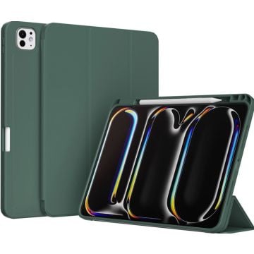 Accezz Smart Silicone Bookcase iPad Pro 11 (2024) M4 - Donkergroen