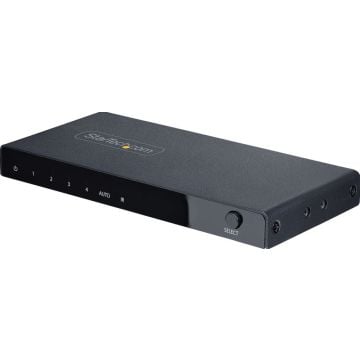 StarTech.com 4-Port 8K HDMI Switch, HDMI 2.1 Switcher 4K 120Hz HDR10+, 8K 60Hz UHD, HDMI Switch 4 In 1 Out, AutoManual Source Switching, Remote Control and Power Adapter Included - 7.1 Channel AudioeARC (4PORT-8K-HDMI-SWITCH)