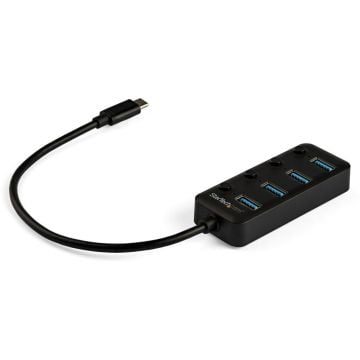 StarTech.com 4 poorts USB C hub - 4x USB-A poorten met AanUit knoppen