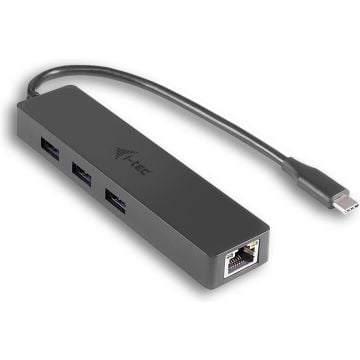 i-Tec USB C Slim 3-port HUB with Gigabit Ethernet adapter - USB hub