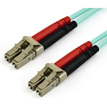 StarTech.com 15 m OM4 LC to LC Multimode Duplex Fiber Optic Patch Cable- Aqua - 50125