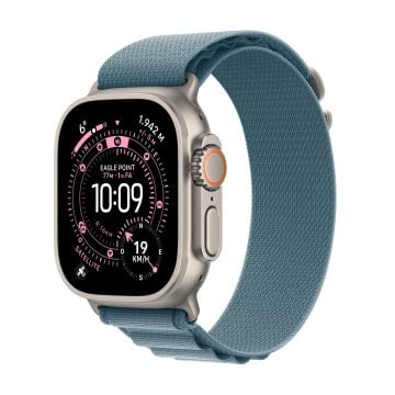 Apple Watch Ultra 3 GPS + Cellular Alpine-bandje M, Titanium Blauw - Smartwatch