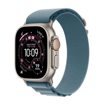 Apple Watch Ultra 3 GPS + Cellular Alpine-bandje L, Titanium Blauw - Smartwatch