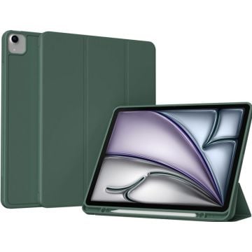 Accezz Smart Silicone Bookcase iPad Air 13 inch (2024) M2 - Donkergroen