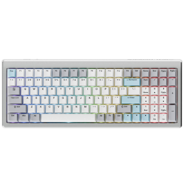 Ducky Cushion 98, 96%, US-Layout, Shush Red Switches Silver - Toetsenbord