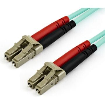 StarTech.com 7 m OM4 LC to LC Multimode Duplex Fiber Optic Patch Cable - Aqua