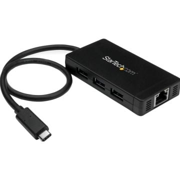 StarTech.com 3-Poorts USB 3.0 Hub met USB-C en Gigabit Ethernet - Inclusief voedingsadapter