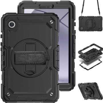 Accezz Rugged Backcover Shoulder Strap Samsung Galaxy Tab A9 8.7 inch - Zwart                       