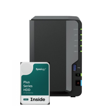Synology DS225+ 2Bay 12TB NAS met 2x 6TB Synology Plus HDD - NAS-server