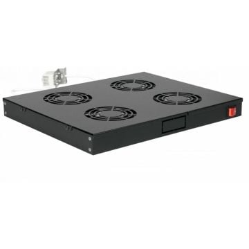 Equip Lüftermodul 19" voor Serverschränke, 4xLüfter RAL9005