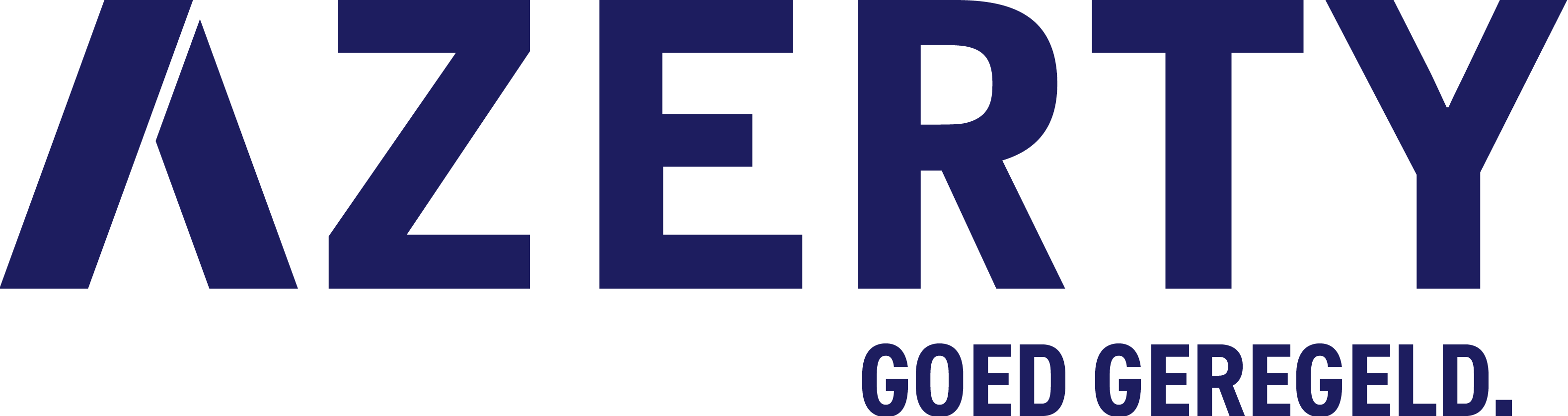 Azerty logo met payoff: Goed geregeld.